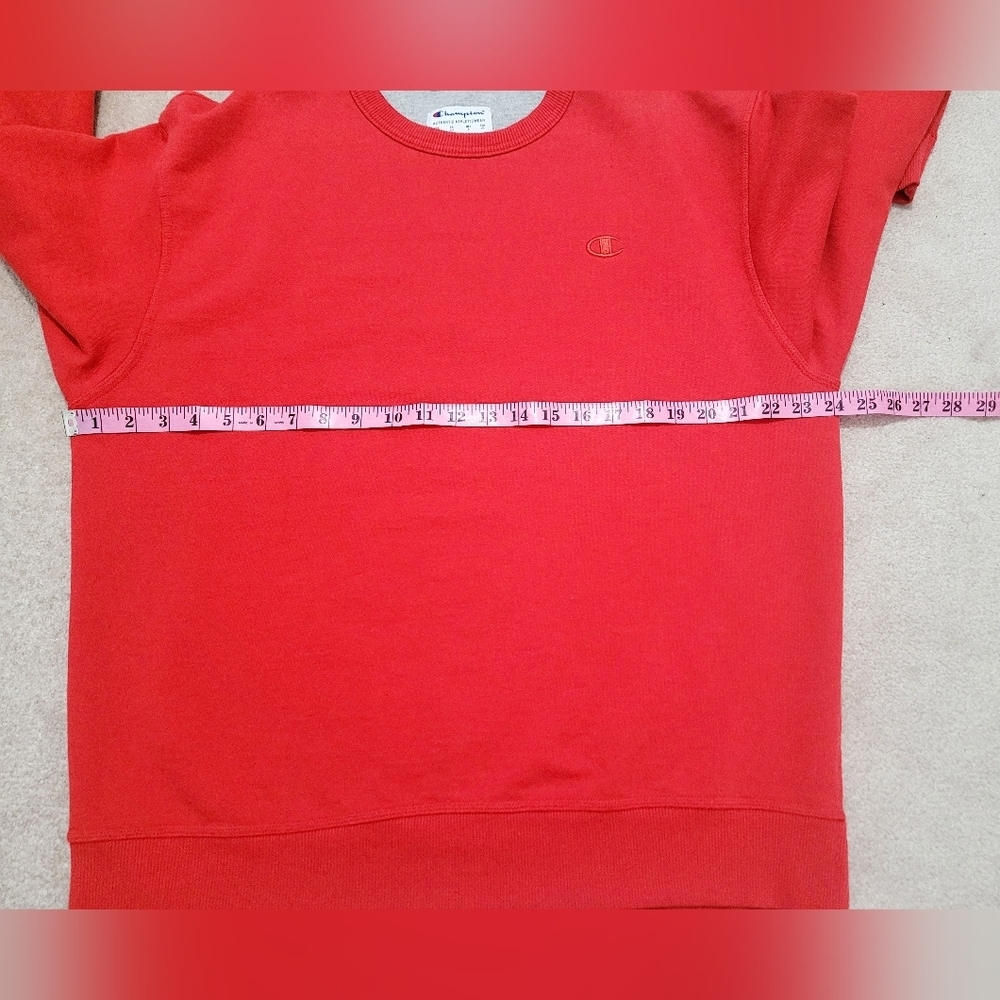 Champion Red Crewneck Sweatshirt Unisex Size Large Classic Logo Pullover - Picture 7 of 12